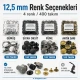 15 mm Snap Button Color and Finish Test Set – 4 Color Snap Packs + KLP0015 Mounting Die Included – Hand Press Not Included SET-15MM-CITCIT-400