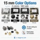 15 mm Snap Button Color and Finish Test Set – 4 Color Snap Packs + KLP0015 Mounting Die Included – Hand Press Not Included SET-15MM-CITCIT-400