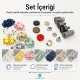 12.5 mm Plastic Cap Snap Button Color Selection Set – 12 Colors / 600 Sets – 54 System Stainless 3 Bottom Parts + Mounting Tool and Set Box Gift SET-CITCIT-125PL-12RENK-600