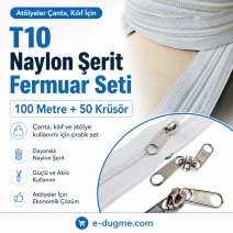 Workshop Bag, Case T10 Nylon Tape Zipper Set – 100 Meters + 50 Sliders - SET-T10-NAYLON-100M50C