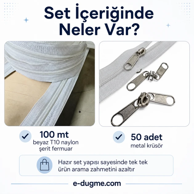 T10 Nylon Zipper Tape Set with Sliders