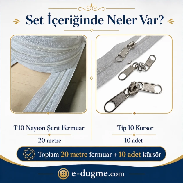 T10 Nylon Zipper Tape Set with Sliders