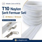 Workshop Bag, Case T10 Nylon Tape Zipper Set – 20 Meters + 10 Sliders - SET-T10-NAYLON-20M10C