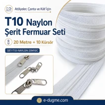 Workshop Bag, Case T10 Nylon Tape Zipper Set – 50 Meters + 25 Sliders - SET-T10-NAYLON-50M25C