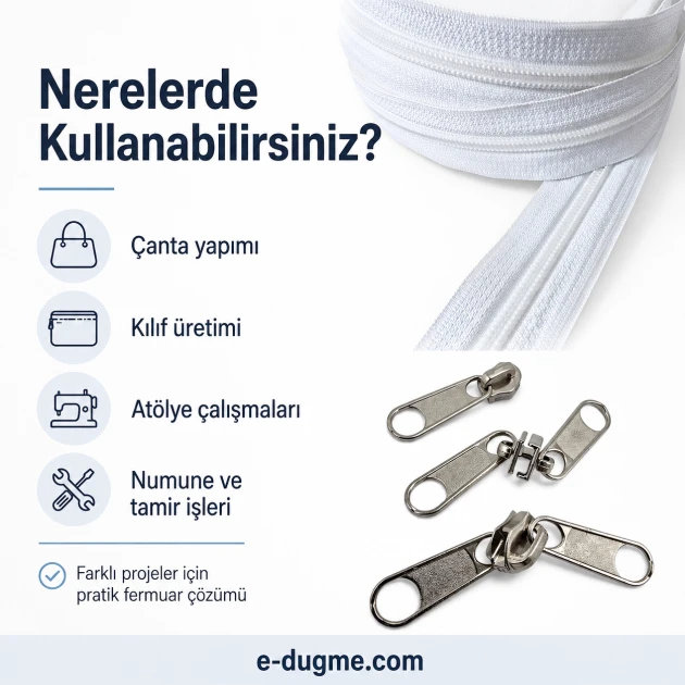 T10 Nylon Zipper Tape Set with 50 Meters of Tape and 25 Sliders
