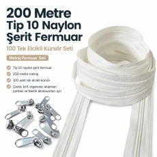 200 m / 656.17 ft N5 / #5 Nylon Coil Zipper Chain Set with 100 Single-Pull Sliders for Workshops SET-T10T-NAYLON-200M100C