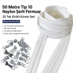 50 m / 164.04 ft N5 / #5 Nylon Zipper Tape Set with 25 Single-Pull Sliders for Workshops SET-T10T-NAYLON-50M25C