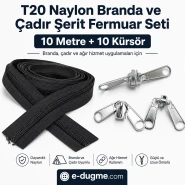 T20 Nylon Tarpaulin and Tent Zipper Set – 10 meters + 10 Pull Cords - SET-T20-NYLON-10M10C