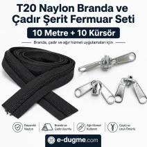 T20 Nylon Tarpaulin and Tent Zipper Set – 10 meters + 10 Pull Cords - SET-T20-NYLON-10M10C
