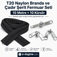 T20 Nylon Tarpaulin and Tent Zipper Set – 10 meters + 10 Pull Cords - SET-T20-NYLON-10M10C