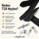 T20 Nylon Tarpaulin and Tent Zipper Set with 10 Pull Cords, featuring a waterproof #10 nylon coil zipper, ideal for outdoor
