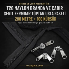 T20 Nylon Tarpaulin and Tent Zipper Set – 200 meters + 100 Pull Cords - SET-T20-NAYLON-200M100C