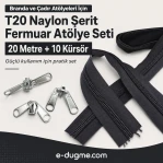 T20 Nylon Tarpaulin and Tent Zipper Set – 20 meters + 10 Pull Cords - SET-T20-NYLON-20M10C