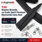 T20 Nylon Tarpaulin and Tent Zipper Set – 50 meters + 25 Pull Cords - SET-T20-NAYLON-50M25C