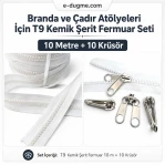 T9 Bone Tarpaulin and Tent Strap Zipper Set – 10 meters + 10 Pulls SET-T9-BONE-10M10K