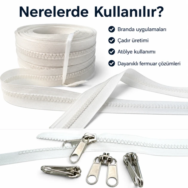T9 Bone Tarpaulin and Tent Strap Zipper Set with 10 Pulls