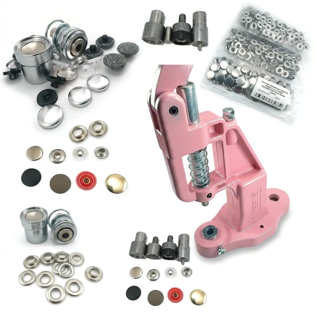 Complete Starter Kit for Snaps, Eyelets and Fabric Cover Buttons with Hand Press - SET001BAS