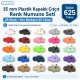 15 mm / 0.59 in Plastic Cap Snap Fastener Color Sample Set – 25 Colors / 625 Sets SET15PL25RENK