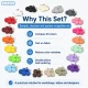 15 mm / 0.59 in Plastic Cap Snap Fastener Color Sample Set – 25 Colors / 625 Sets SET15PL25RENK