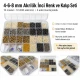 Acrylic Pearl Color and Die Set in 4, 6 and 8 mm sizes with 12 models and 12,000 pieces, perfect for textile and craft
