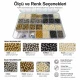 Acrylic Pearl Color and Die Set in 4, 6 and 8 mm sizes with 12 models and 12,000 pieces, perfect for textile and craft