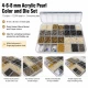 Acrylic Pearl Color and Die Set in 4, 6 and 8 mm sizes with 12 models and 12,000 pieces, perfect for textile and craft