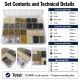 Acrylic Pearl Color and Die Set in 4, 6 and 8 mm sizes with 12 models and 12,000 pieces, perfect for textile and craft