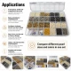 Acrylic Pearl Color and Die Set in 4, 6 and 8 mm sizes with 12 models and 12,000 pieces, perfect for textile and craft