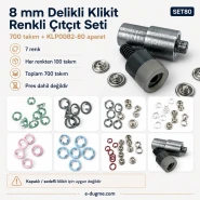 8 mm / 0.31 in Ring-Style Prong Baby Snap Color Set, 700 Sets with Setting Die SET80