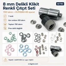 8 mm / 0.31 in Ring-Style Prong Baby Snap Color Set, 700 Sets with Setting Die SET80