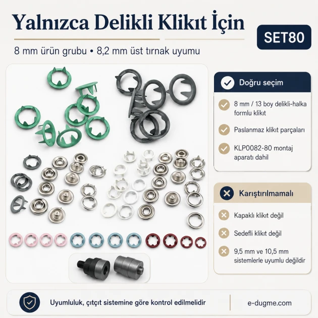 Baby Snap Fastener Set 8 mm with Hand Press for Babywear and Hobby Sewing
