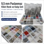 9.5 mm Stainless Klıkit Snap Color and Die Set – 23 Models / 2,300 Sets + 2 Dies SET95KLK23RENK