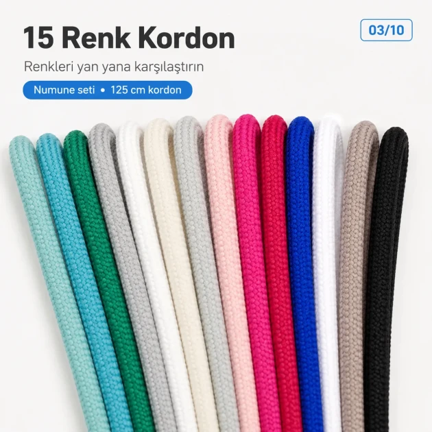 15-Colour Cord, 9.5 mm Eyelet and Installation Die Sample Set SETKRD2415