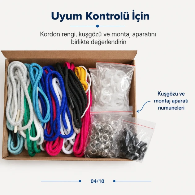 15-Colour Cord, 9.5 mm Eyelet and Installation Die Sample Set SETKRD2415