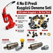 4 No / 6–6,5 mm Plise Sineklik Kuşgözü 250 Adet, Delme ve Montaj Kalıbı Tulumba El Presli Deneme Seti Set00040SinDN