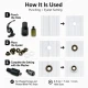 Professional Three-Size Pleated Screen Eyelet Set with 3,000 Eyelets, Hardened Dies and Manual Hand Press for 4–4.5 mm /