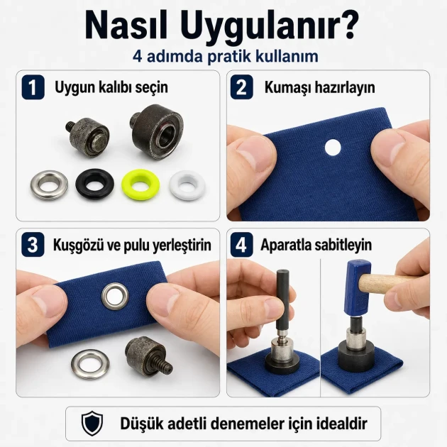 Technical Textile & Outdoor Eyelet Trial Set – 10 mm, 13 mm and 17 mm Eyelets Included TEKNIK-DISMEKAN-DENEME-SET11