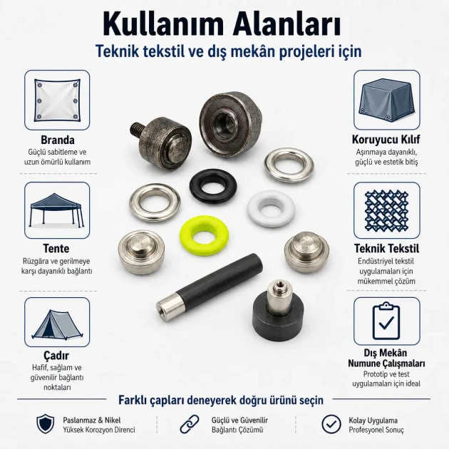 Technical Textile & Outdoor Eyelet Trial Set – 10 mm, 13 mm and 17 mm Eyelets Included TEKNIK-DISMEKAN-DENEME-SET11