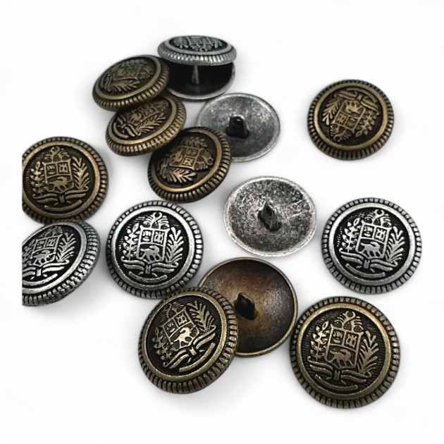 Shank Button 23 mm - 36 L Coat Button with Emblem - 0,90" ERD001ZAM