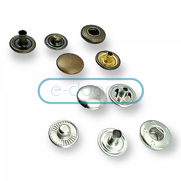 50 sets Multi-Size Silver Color Prong Ring Snap Fasteners Press Studs Snaps  Button 9.5mm, 11mm
