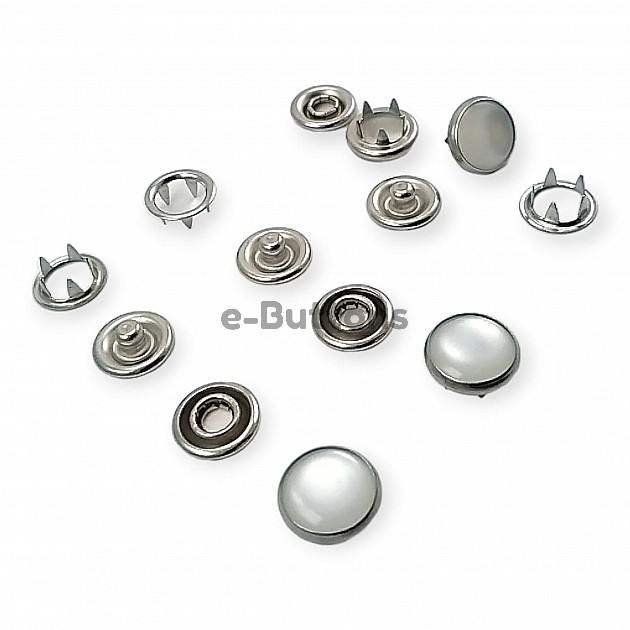 Prong Pearlescent Snap Fantenrs 9.5 mm 3/8" With Cap Stainless Buttons C0014S