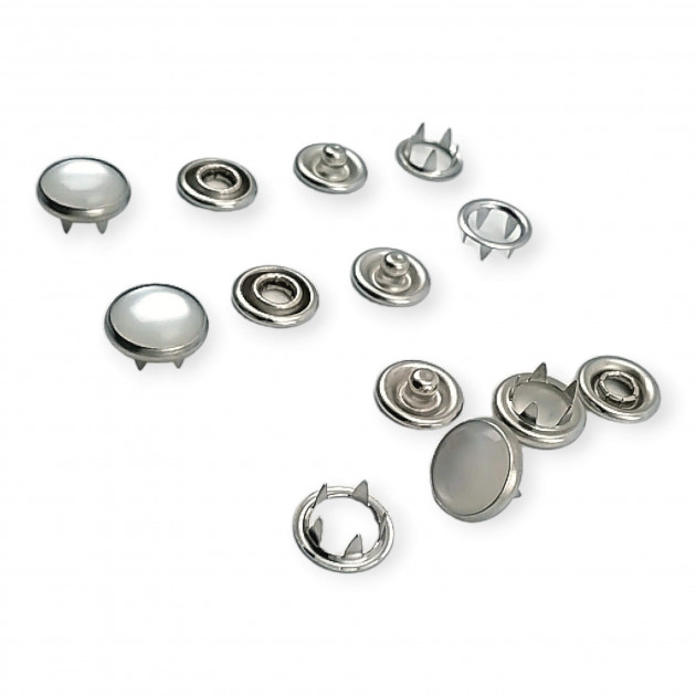 Prong Pearlescent Snap Fantenrs 9.5 mm 3/8" With Cap Stainless Buttons C0014S