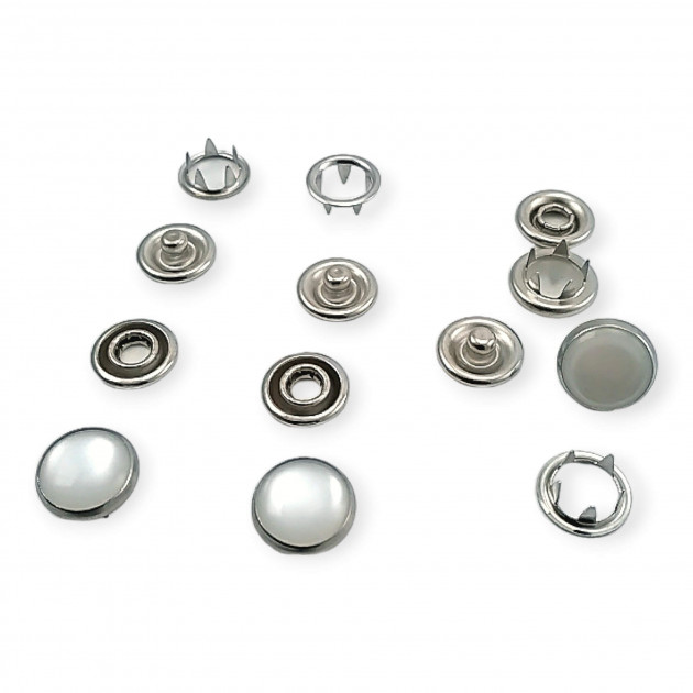 Prong Pearlescent Snap Fantenrs 9.5 mm 3/8" With Cap Stainless Buttons C0014S