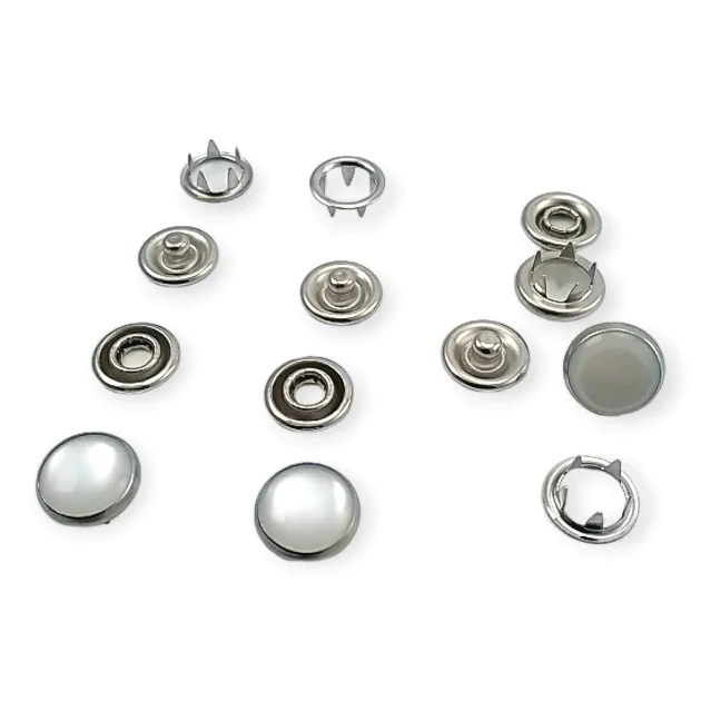 Prong Pearlescent Snap Fantenrs 9.5 mm 3/8" With Cap Stainless Buttons C0014S