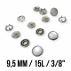 Prong Pearlescent Snap Fantenrs 9.5 mm 3/8" With Cap Stainless Buttons C0014S