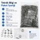 Bebe Çıtçıtı 9,5 mm Paslanmaz Delikli Klikıt Çıtçıt 250 Adet/Pk C0095DPPK - Paslanmaz metal bebek giyim çıtçıtı