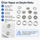 Bebe Çıtçıtı 9,5 mm Paslanmaz Delikli Klikıt Çıtçıt 250 Adet/Pk C0095DPPK - Paslanmaz metal bebek giyim çıtçıtı