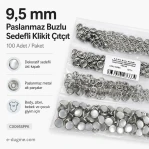 9,5 mm Paslanmaz Buzlu Sedefli Klikıt Çıtçıt 100 Adet/Paket C0095SPPK