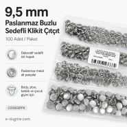 9.5 mm / 0.37 in Frosted Pearl Stainless Prong Snap Fasteners, 100 Sets/Pack C0095SPPK