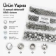 9,5 mm paslanmaz buzlu sedefli klikıt çıtçıt, tekstil aksesuarı, 100 adet paket